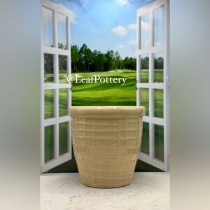 Camelia Cream  Beige Ceramic  Planter Pot with drainage hole